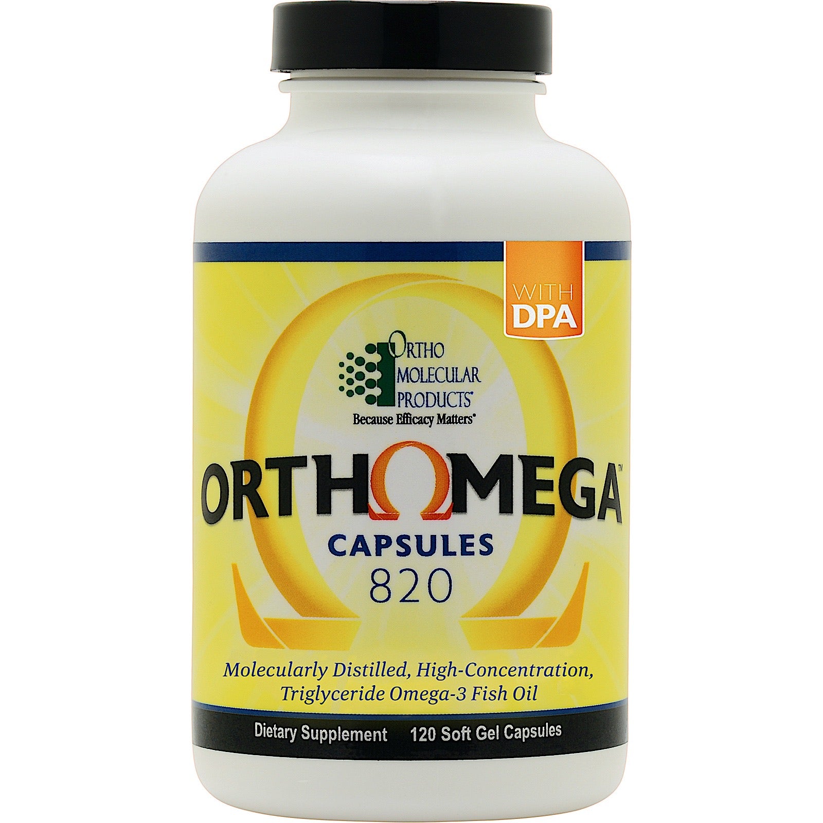 Ortho Molecular, Orthomega 820, 120 Softgels UPC 615033024406 | Hilife Vitamins